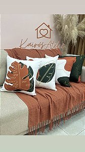 Kit 4 capas Costela de Adão Terracota com verde