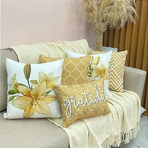 Kit 5 capas Flor Branca Lilium