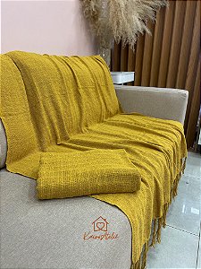 Manta Algodão Mostarda