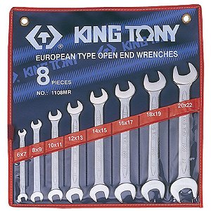 JOGO CHAVE FIXA 6-22MM C/08 PECAS - 1108MR - KING TONY