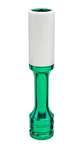 SOQUETE SEXTAVADO IMPACTO EXTRA LONGO C/ LUVA P/ RODA LIGA LEVE 19MM 1/2 - 495519MX - KING TONY