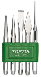 JOGO TALHADEIRA/PUNCAO/SACA PINO C/5PCS - GAAV0501 - TOPTUL