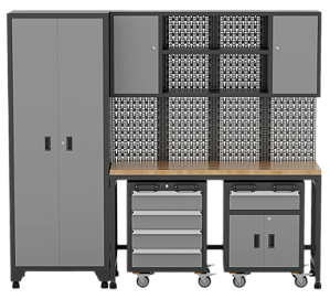 CONJUNTO DE ARMARIOS MODULADOS 9 PEÇAS CINZA - 1205100653 - SIGMA TOOLS