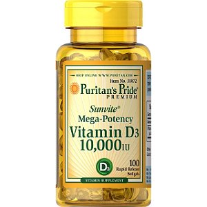 Vitamina D3 Puritans Pride 10000 UI - 100 Capsulas