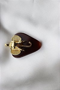 Pingente Ganesha - Folheado a Ouro - Ágata Vermelha