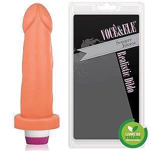 PROTESE TYRANUS COM VIBRADOR  BEGE - 17X4CM - ADAO82V