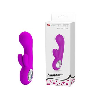 VIBRADOR RECARREGÁVEL COM ESTIMULADOR CLITORIANO DUPLO - PRETTY LOVE VALENTINE