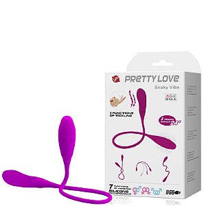 VIBRADOR DUPLO FLEXÍVEL COM 7 MODOS DE VIBRAÇÃO SNAKY VIBE - PRETTY LOVE