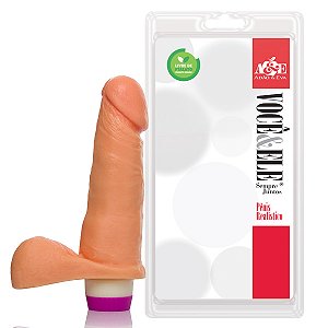 PROTESE COM VIBRADOR E ESCROTO 16,5X4 CM