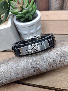 Pulseira Masculina  Pai Preta