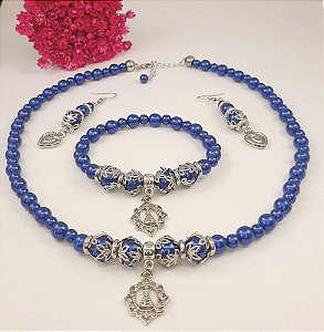 Conjunto Nossa Senhora Aparecida (Colar + Brinco + Pulseira)