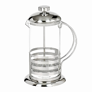 Cafeteira Prensa Francesa Cremeira Em Vidro E Aço Inox 350ml Cor Prateado