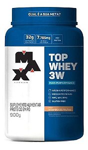 Suplemento Em  Pó Max Titanium  Top Whey 3w Proteínas Sabor  Vitamina De Frutas Em Pote De 900g