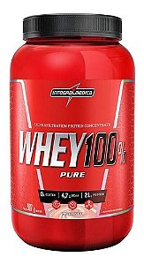 Suplemento Em Pó Integralmédica  Whey 100% Pure Proteínas Whey 100% Pure Sabor  Morango Em Pote De 900g