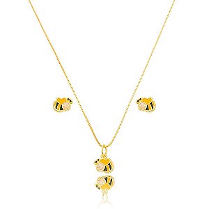 Conjunto Dourado Abelha Petit