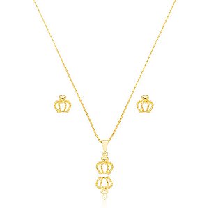 Conjunto Dourado Coroa Petit
