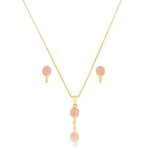 Conjunto Dourado Pirulito Petit