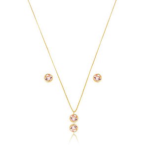 Conjunto Dourado Ponto Luz Petit
