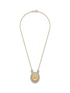 Colar Medalha Espírito Santo com Zircônias – Banhado a Ouro 18k