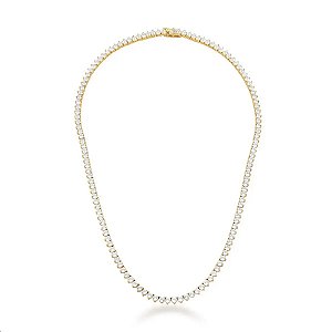 Colar Riviera Zircônias 40cm – Banhado a Ouro 18k