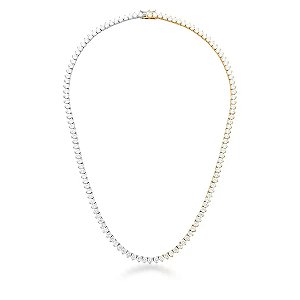 Colar Riviera Bicolor Zircônias 40cm – Metade Ródio e Metade Banhado a Ouro 18k