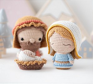 Bonecos Mini Presépio Natal Amigurumi - Conjunto 1