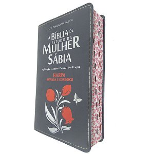 Bíblia De Estudo Da Mulher Sábia Rc Com Harpa Tulipa Preta