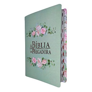 A Bíblia Da Pregadora RC Média Verde Com Rosas - Esperança