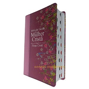 Bíblia De Estudo Da Mulher Cristã - Média Pink Harpa - Cpad