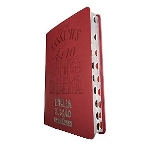Bíblia Em Ação De Estudo - Capa Luxo Vermelha - Mensagem