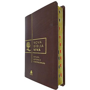 Nova Bíblia Viva com Estudo Índice Lateral - Marrom Hagnos