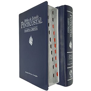 Bíblia de Estudo Pentecostal Com Índice Média Harpa Cristã Azul Cpad
