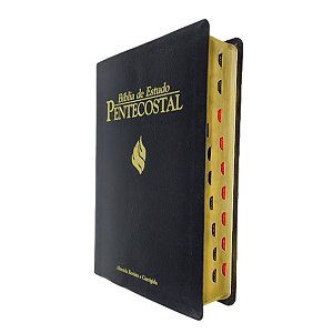 Bíblia De Estudo Pentecostal Média Preta Com Índice - Cpad