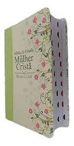 Bíblia De Estudo Da Mulher Cristã - Média Verde Com Harpa e Índice - Cpad