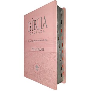 Bíblia Sagrada Letra Gigante NTLH Índice Lateral Luxo Rosa - SBB