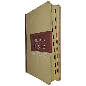 Bíblia NVT Na Jornada Com Cristo Índice Lateral Marrom