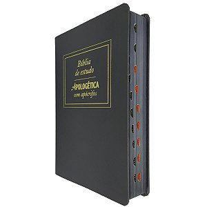 Bíblia de Estudo Apologética Com Apócrifos Índice Capa Luxo Preta