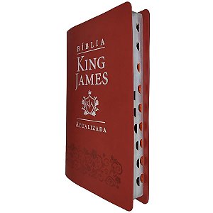 Bíblia Slim King James Atualizada Índice Capa Luxo Vermelha