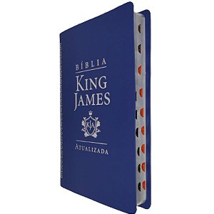 Bíblia Slim King James Atualizada Índice Capa Luxo Azul