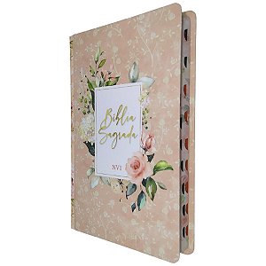 Bíblia Sagrada NVI Capa Dura Flores Rosa - Pão Diário