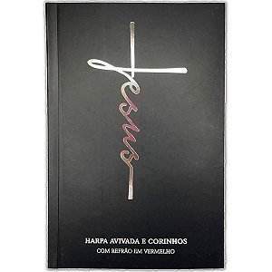 Harpa Evangélica Letra Gigante Avivada Corinhos Capa Preta Jesus