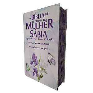 Bíblia Estudo Mulher Sábia Capa Dura Íris Lílas ARC Harpa e Corinhos Índice Lateral - CPP
