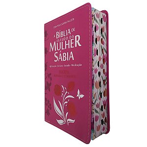 Bíblia de Estudo Mulher Sábia RC Tulipa Pink Índice Lateral Harpa - CPP