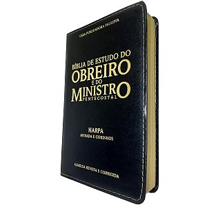 Bíblia de Estudo do Obreiro e do Ministro Pentecostal Luxo Preta