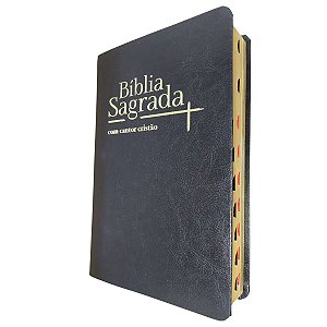 Bíblia NVI Letra Grande Com Cantor Cristão Capa Luxo Preta