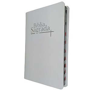 Biblia NVI Capa Luxo Branca Índice Lateral - Geográfica