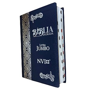 Bíblia Sagrada NVI Letra Jumbo Coverbook Azul Índice - CPP