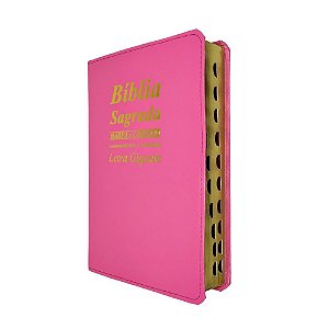 Bíblia Sagrada Letra Gigante Com Harpa Média Pink Lisa - CPP
