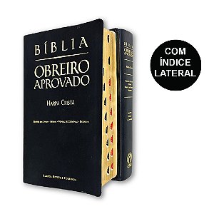 Bíblia Obreiro Aprovado ARC | Índice Harpa Dicionário Síntese Artigos Luxo Preta