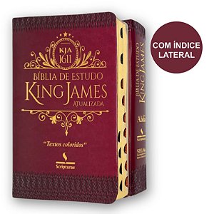 Bíblia de Estudo King James Atualizada 1611 | Índice Textos Coloridos | Vinho